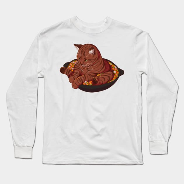 Cat Soup Long Sleeve T-Shirt by lindepet